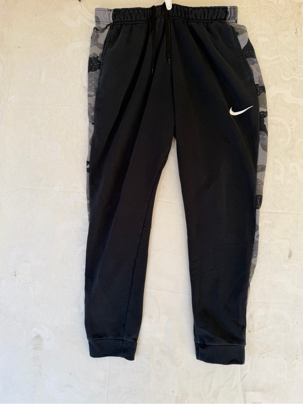 Nike Black Joggers with Gray Camo Side Panels